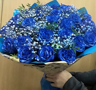 синие розы 6100р on-buket